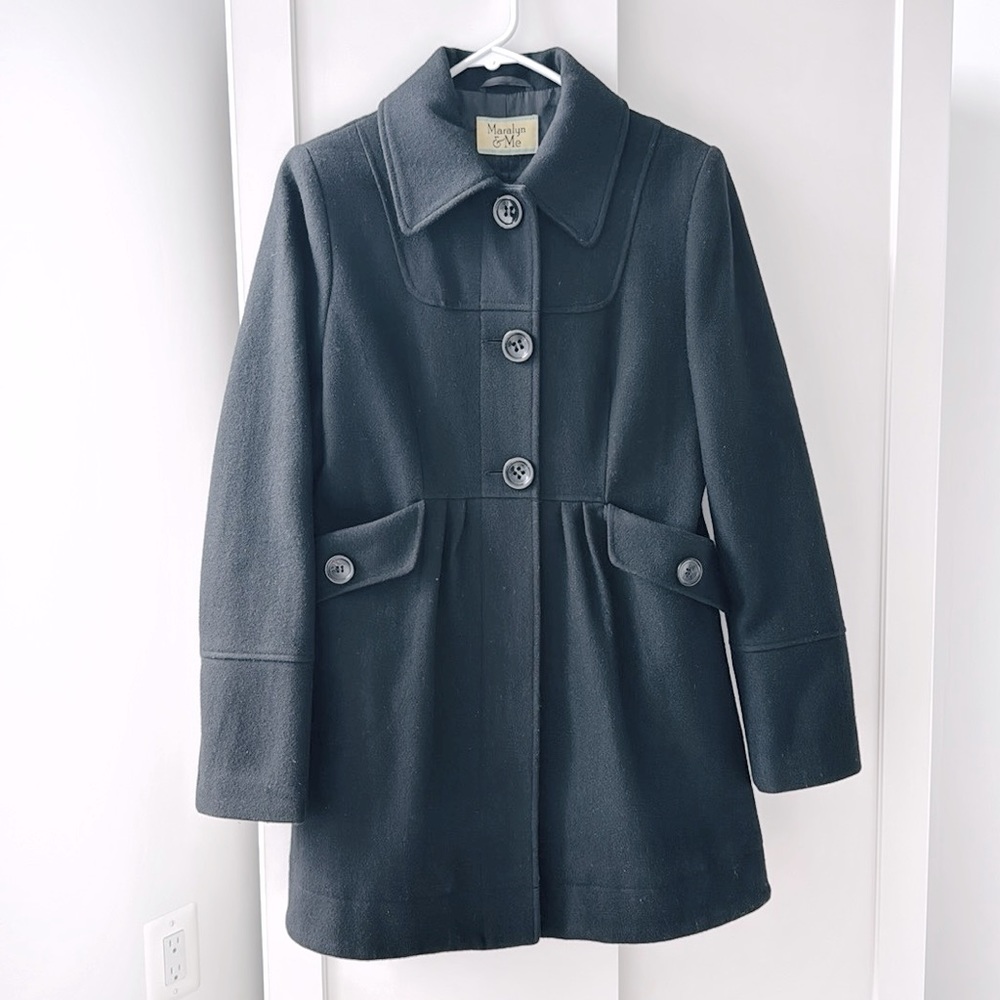 Black Peacoat Jacket Coat Maralyn Me